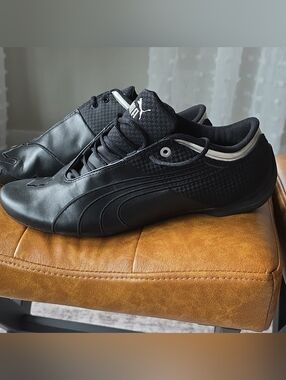 Puma Men’s Black Low-Profile Sneakers with White Accents